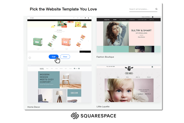 Squarespace website builder